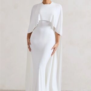Club London White Cape Dress